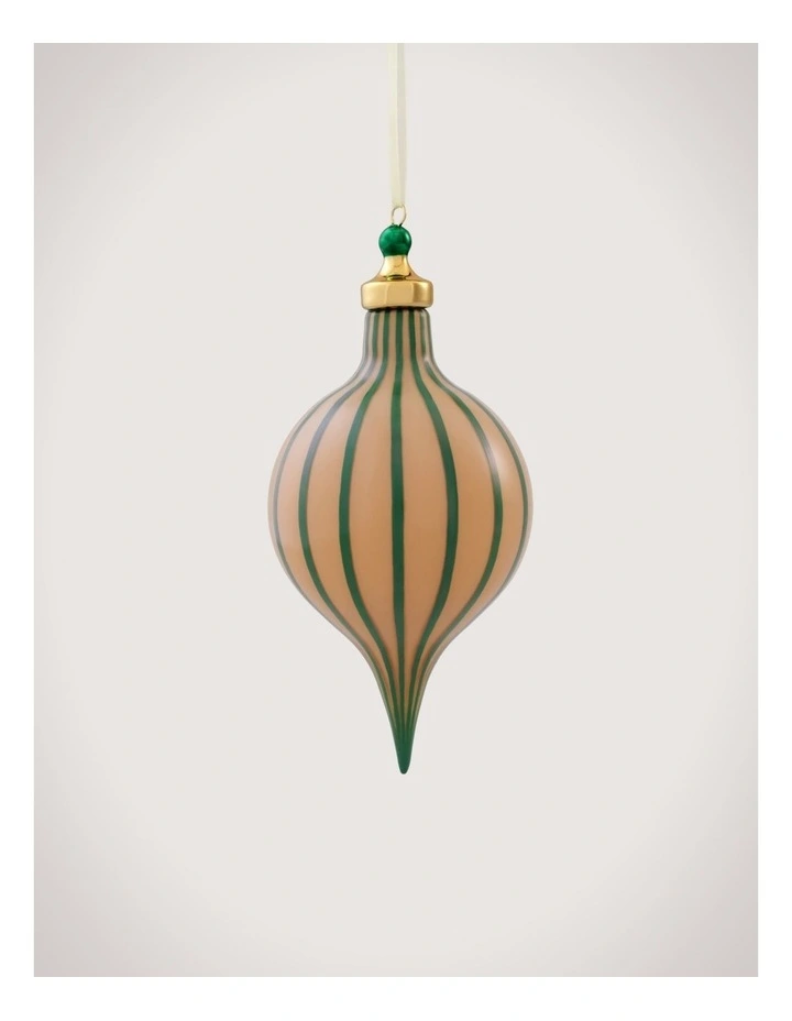 Opaque Vertical Stripe Finial in Green image 1
