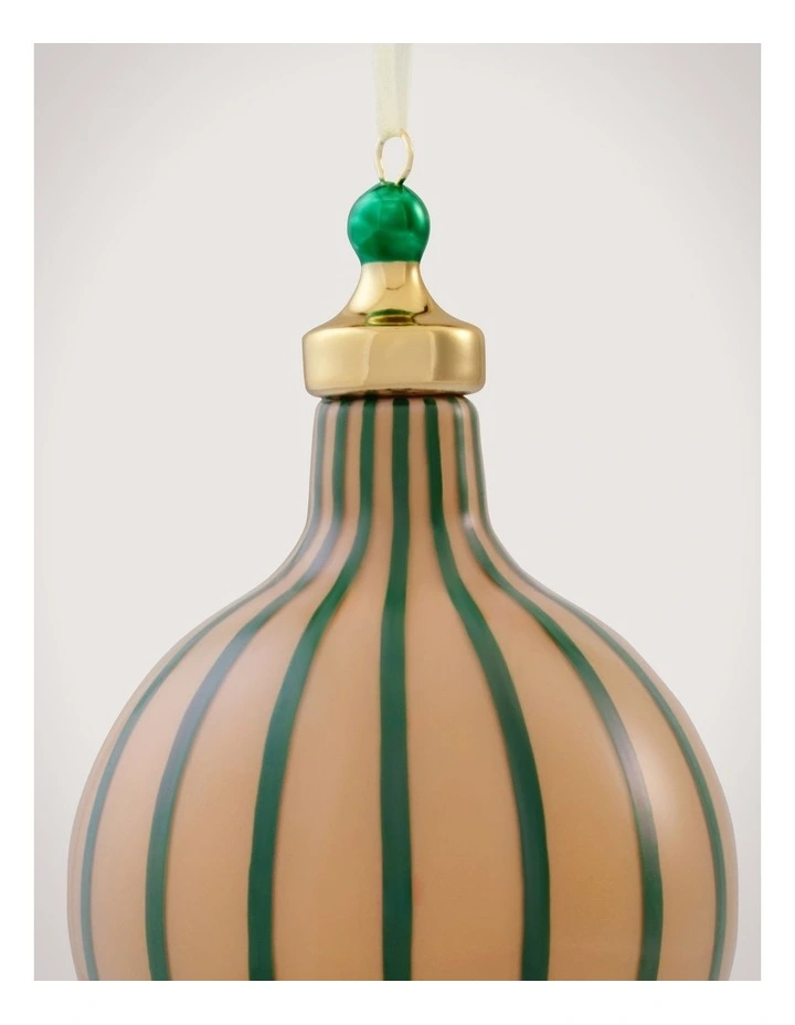 Opaque Vertical Stripe Finial in Green image 2