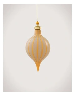 Opaque Vertical Stripe Finial in Marigold