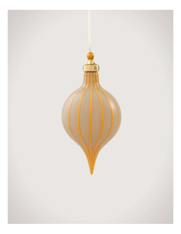 Opaque Vertical Stripe Finial in Marigold image 1