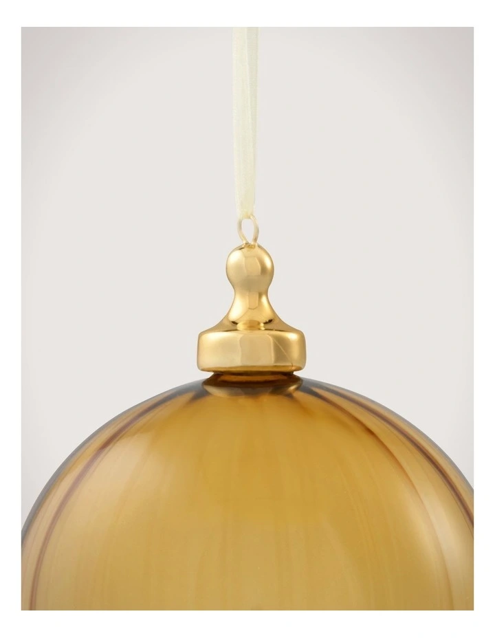 Ribbed Glass Ball in Marigold image 2