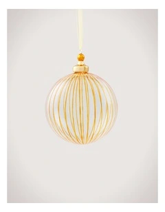 Vertical Stripe Clear Ball in Marigold