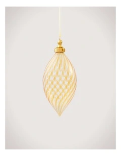 Vertical Stripe Clear Finial in Marigold