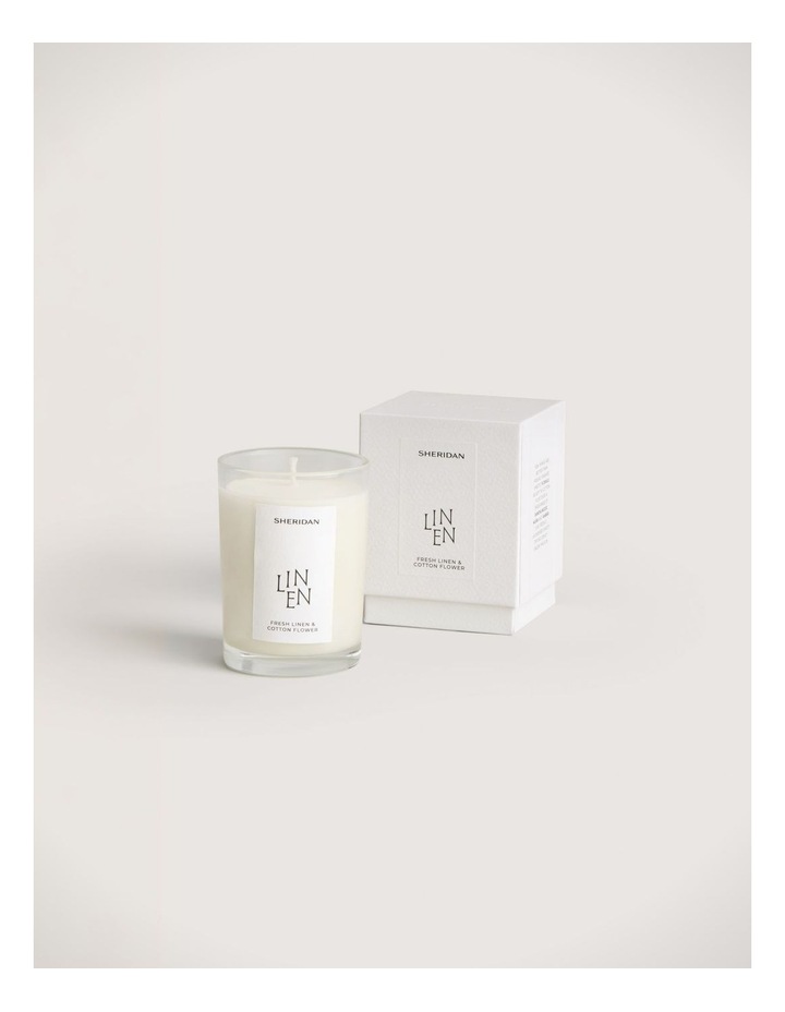 Linen Votive Candle - Fresh Linen & Cotton Flower image 1