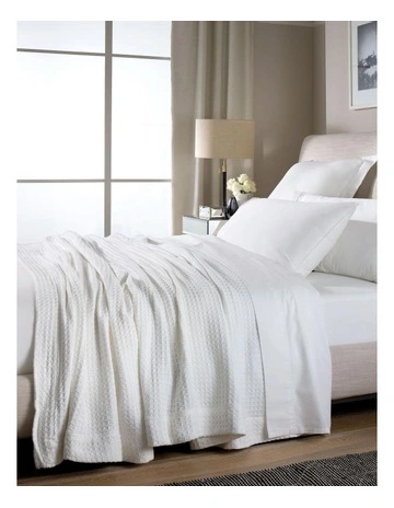 Cotton Waffle Blanket in Snow