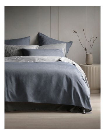 Reilly Stripe Quilt Cover Set in Atlantic