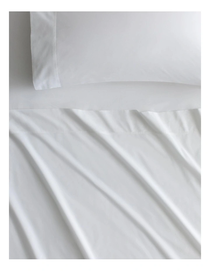 Byren Percale Sheet Set in White image 1