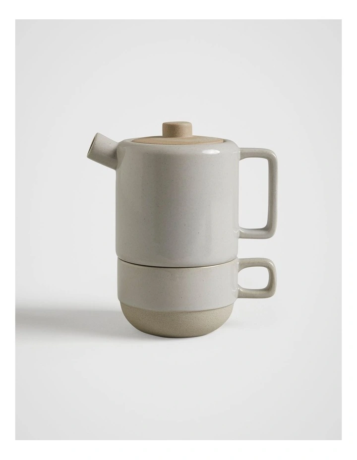 Clay Tea For One Set in Natural image 1