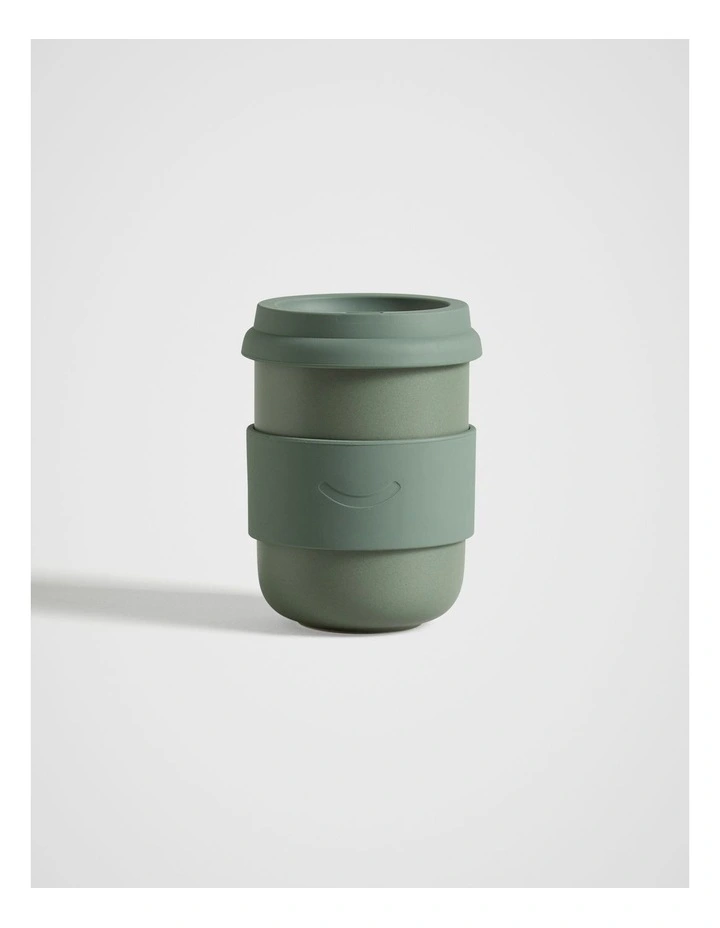 Smile Stoneware Cafe Cup in Sage image 1