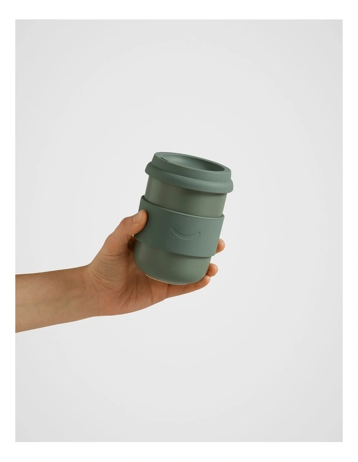 Smile Stoneware Cafe Cup in Sage image 2