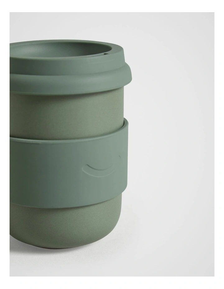 Smile Stoneware Cafe Cup in Sage image 3