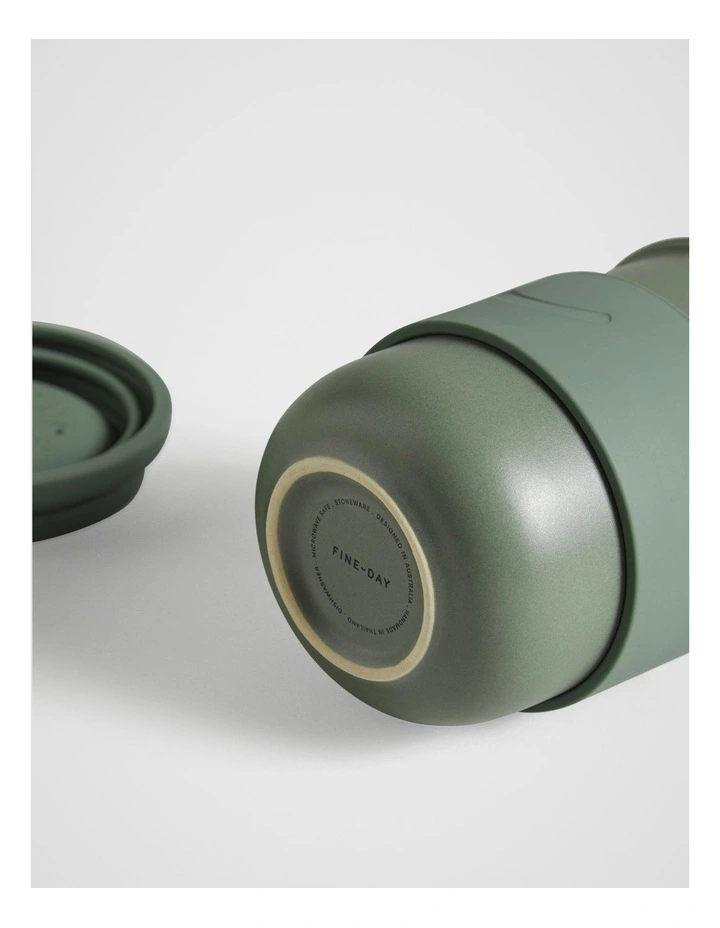 Smile Stoneware Cafe Cup in Sage image 4