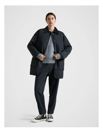 Quilted Cord Jacket in Black
