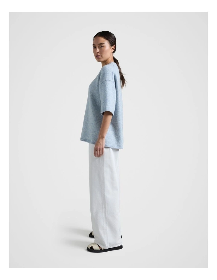 Boxy Knit Tee in Light Blue image 3