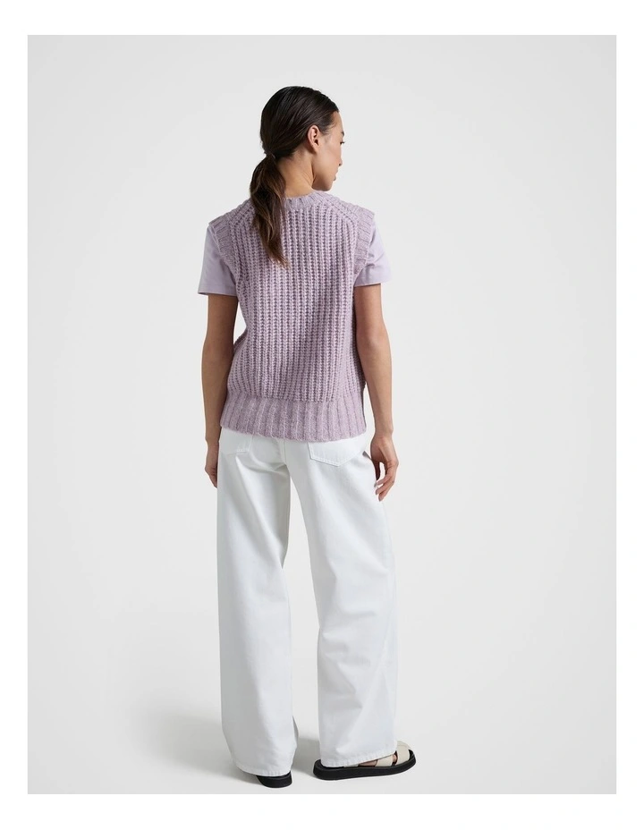 Rib Vest in Purple image 2