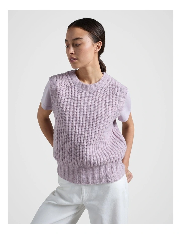 Rib Vest in Purple image 3
