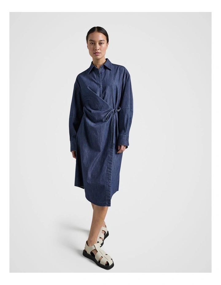 Denim Dress in Blue Denim image 1