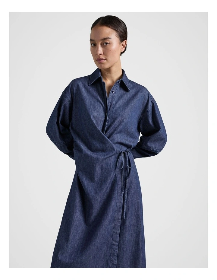 Denim Dress in Blue Denim image 3