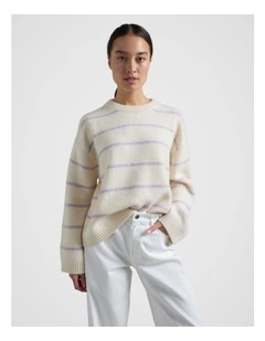 Boxy Knit Pullover in Cream