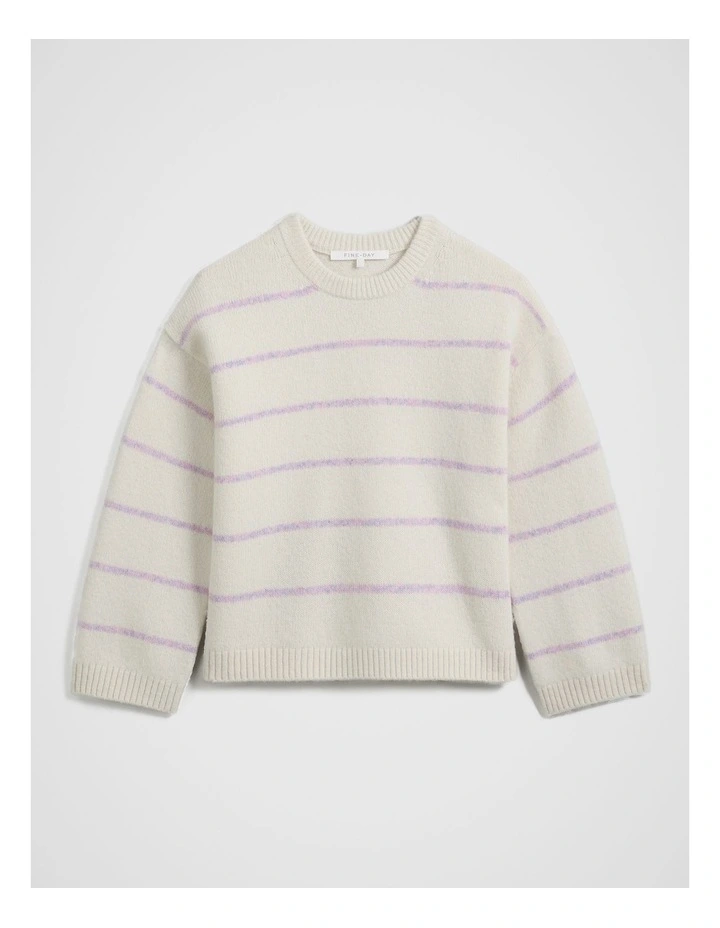Boxy Knit Pullover in Cream image 5