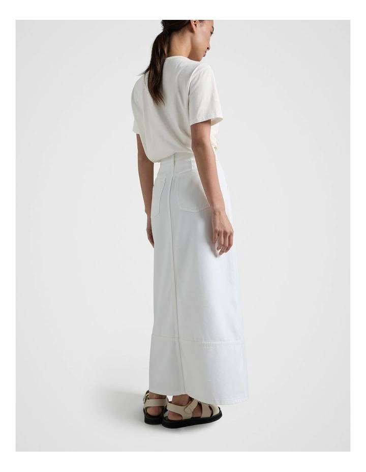 Denim Skirt in White Denim image 2