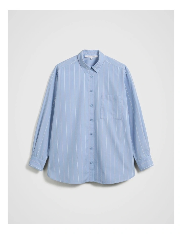 Classic Cotton Shirt in Blue image 5