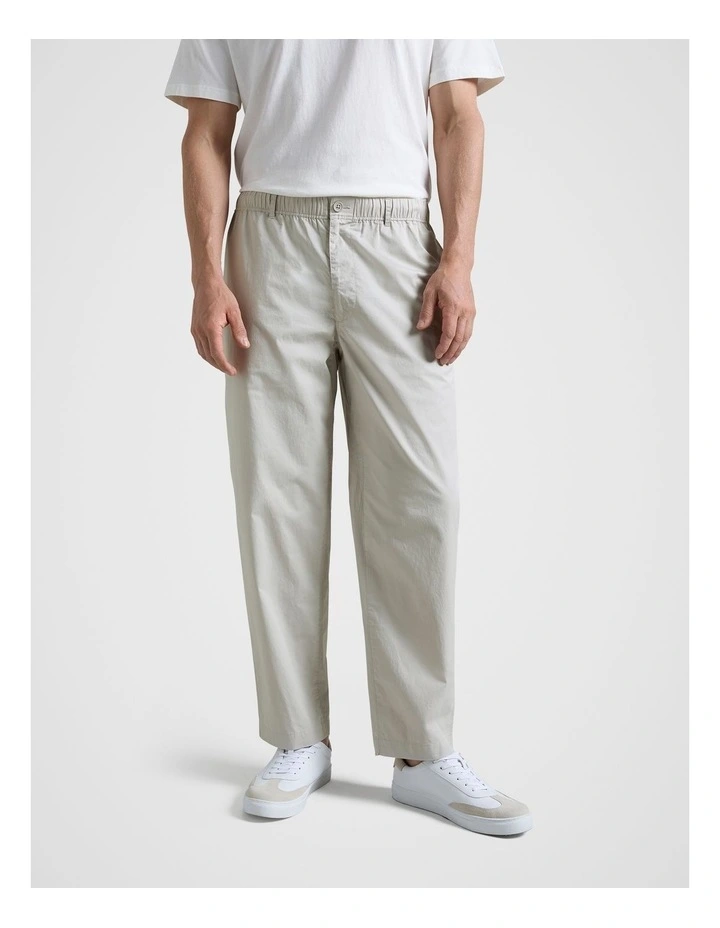 Cotton Poplin Pant in Beige image 1