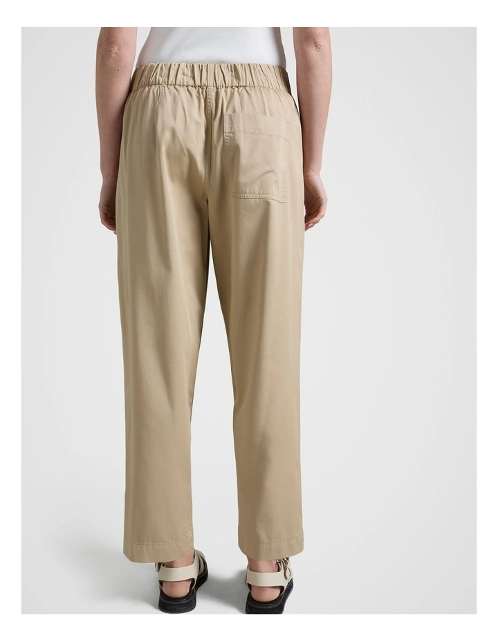 Chino Crop Leg Pant in Beige image 2