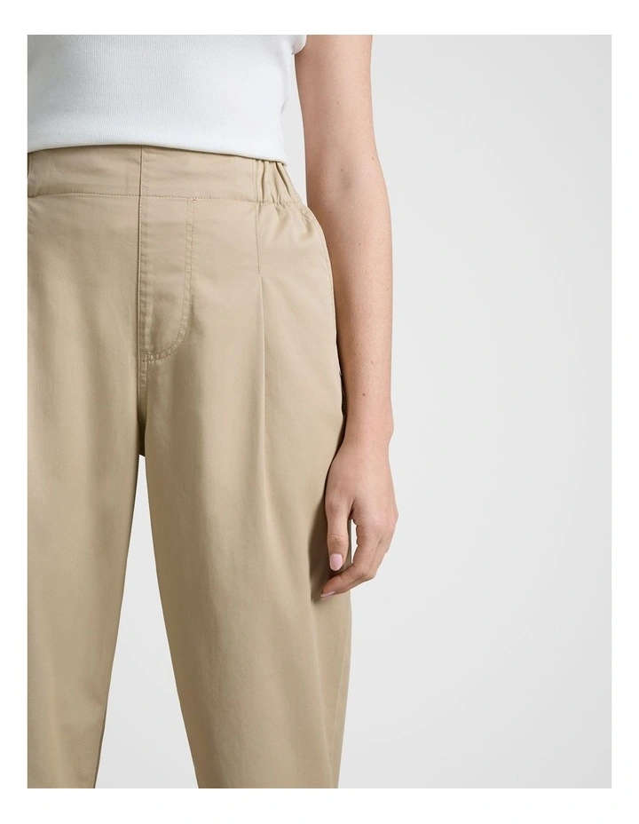 Chino Crop Leg Pant in Beige image 4
