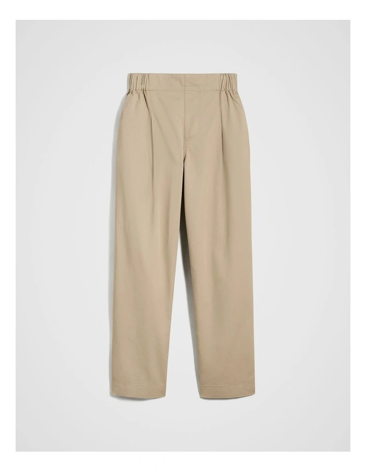 Chino Crop Leg Pant in Beige image 5