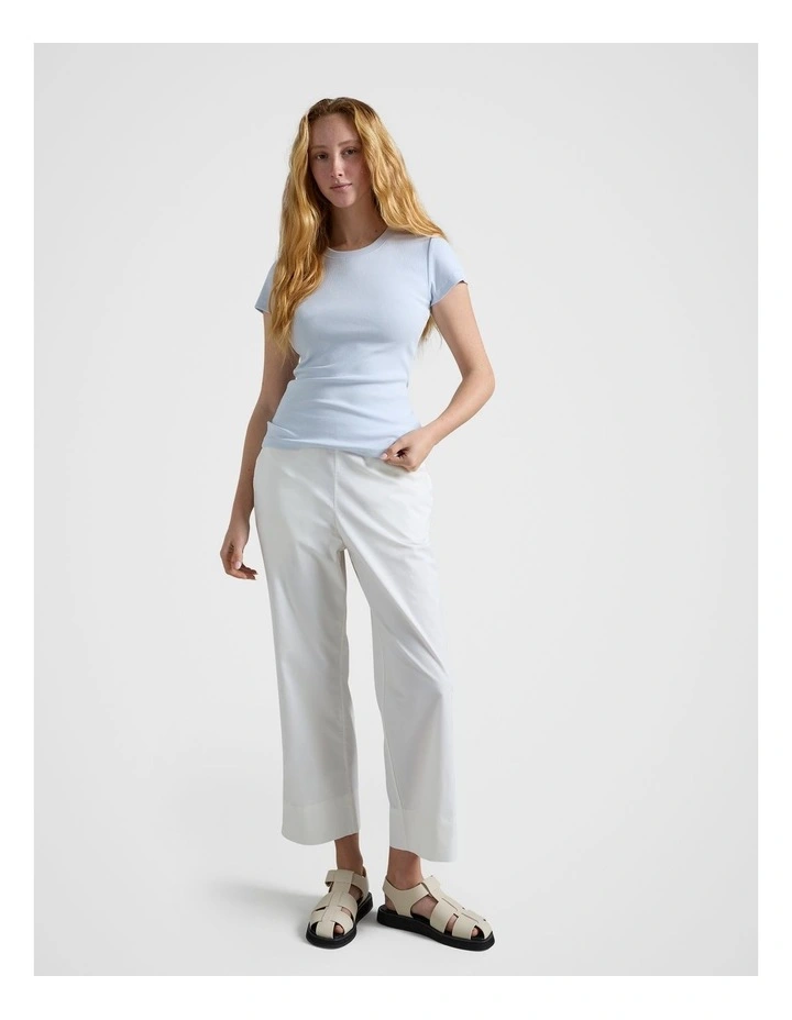 Rib Cap Sleeve Tee in Light Blue image 3