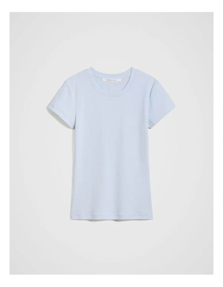 Rib Cap Sleeve Tee in Light Blue image 5