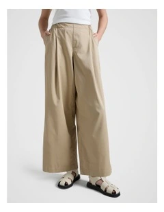 Chino Palazzo Pant in Beige