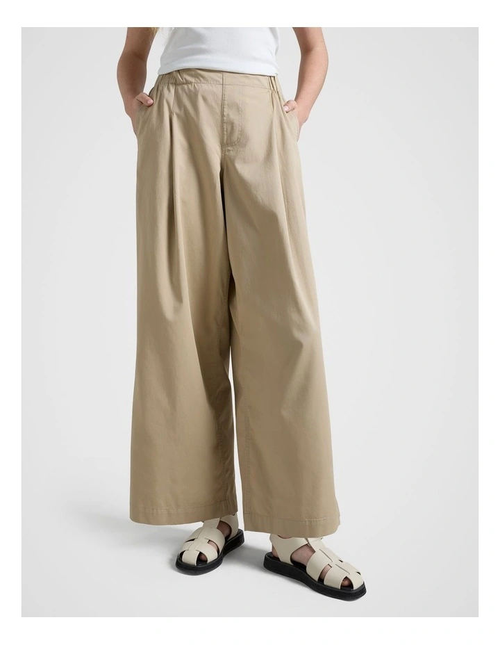Chino Palazzo Pant in Beige image 1