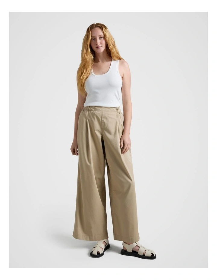 Chino Palazzo Pant in Beige image 3