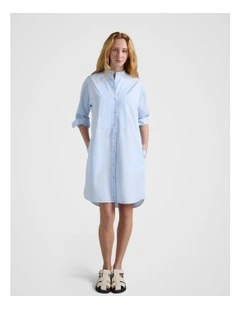 Bib Front Dress in Light Blue