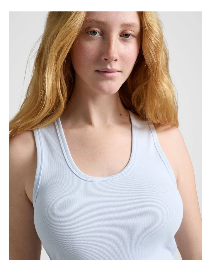 Rib Tank in Light Blue image 3