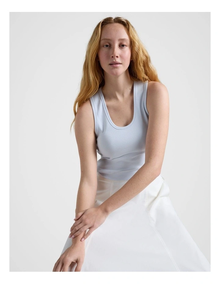 Rib Tank in Light Blue image 4