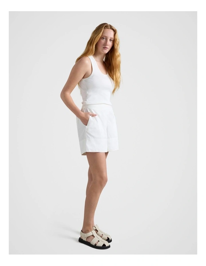 Longline Short in White image 3