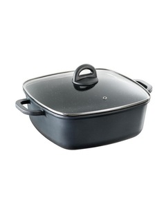 Baccarat STONE Square Casserole With Lid 28cm in Grey