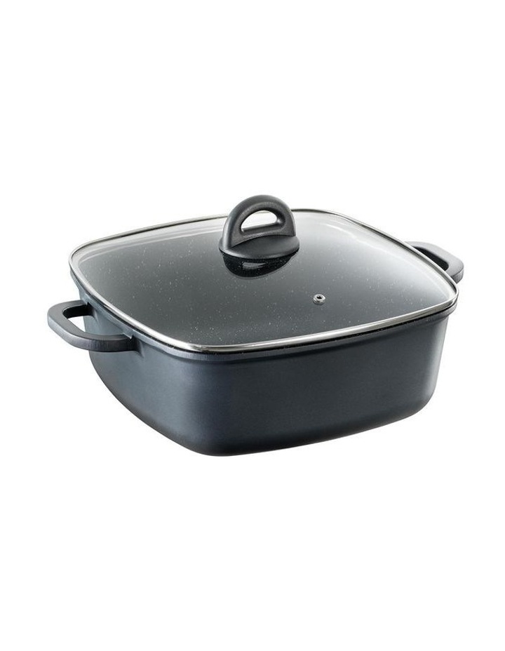 Baccarat STONE Square Casserole With Lid 28cm in Grey image 1