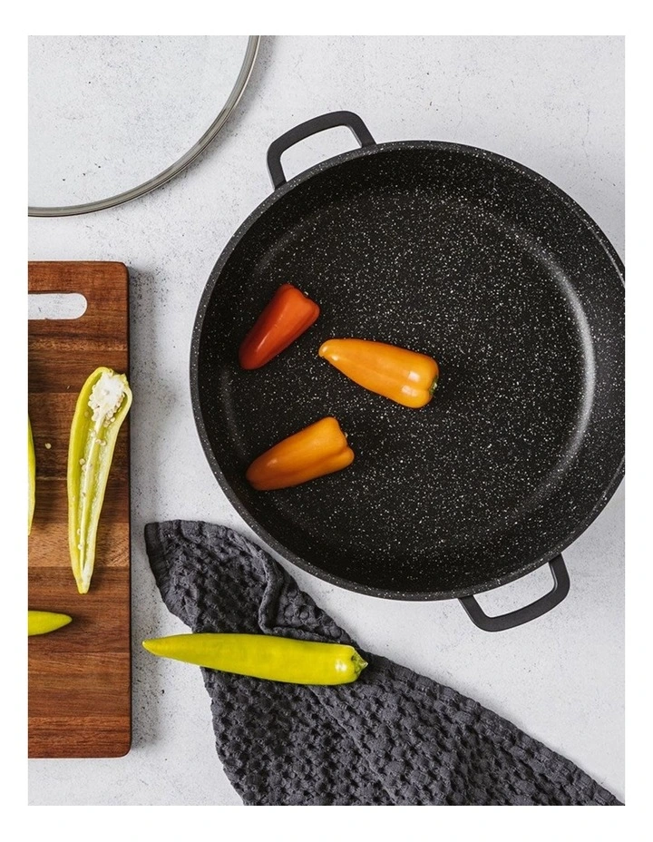 Baccarat Granite Non-Stick Saute Pan With Lid 32cm in Grey image 2