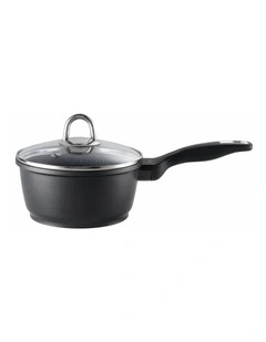 Granite Sauce Pan With Lid 16cm In Black