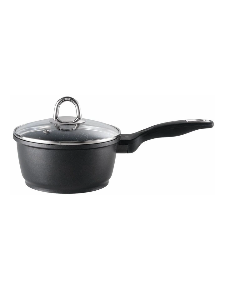 Granite Sauce Pan With Lid 16cm In Black image 1