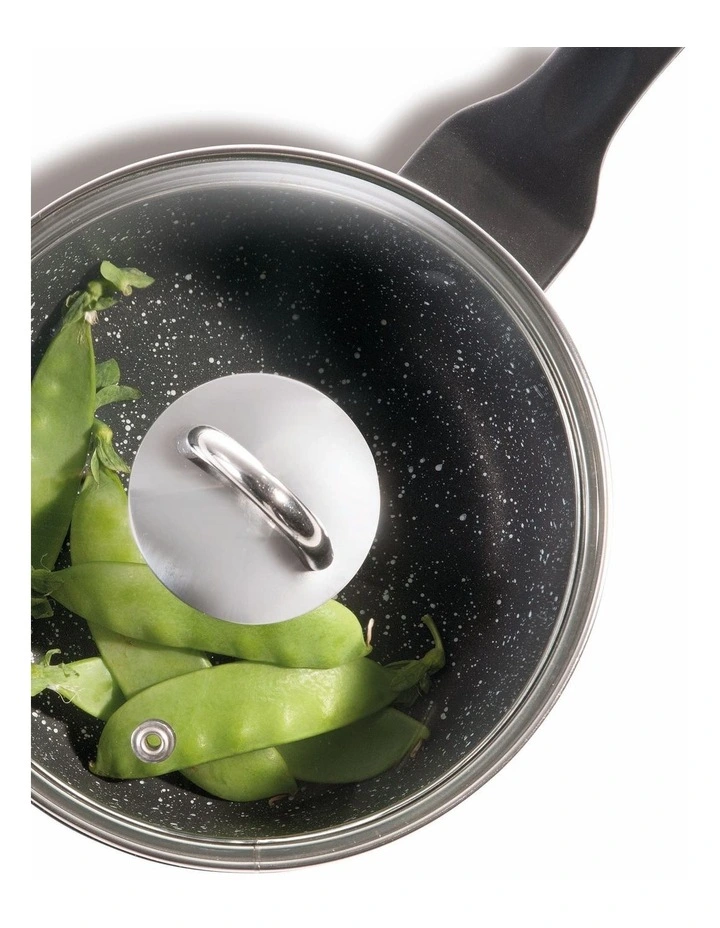 Granite Sauce Pan With Lid 16cm In Black image 3