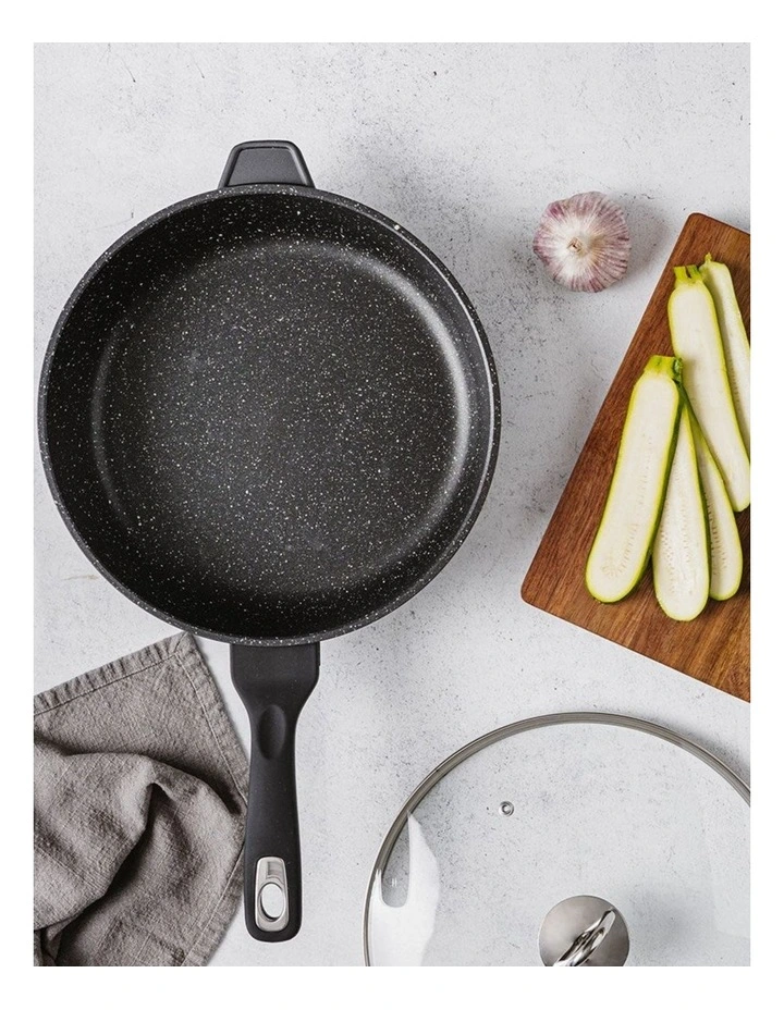 Baccarat Granite Chef Pan With Lid 28cm in Grey image 2