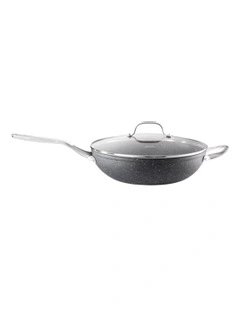 Baccarat Rock Wok With Lid 30cm in Grey