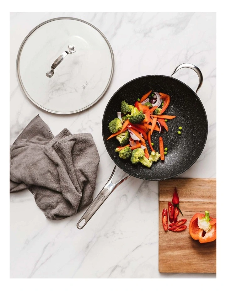 Baccarat Rock Wok With Lid 30cm in Grey image 6