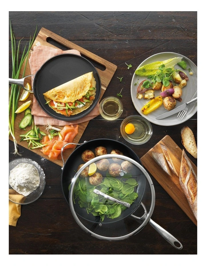 Baccarat iD3 Hard Anodised Crepe Pan 24cm in Black image 6