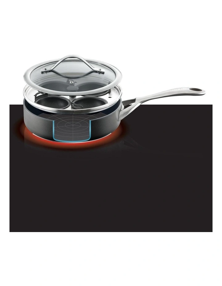 Baccarat iD3 Hard Anodised Egg Poacher With Lid 20cm in Black image 2